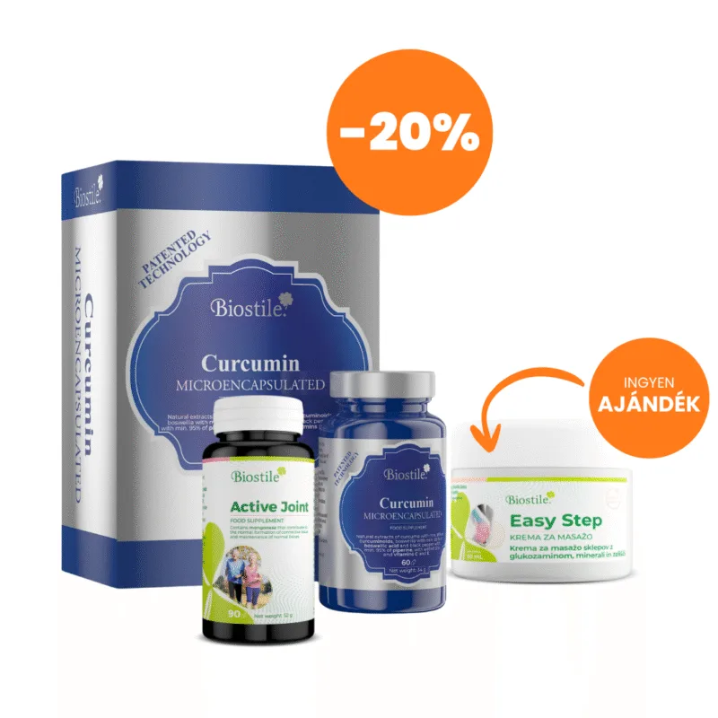 BMT® Kurkumin MIKROKAPSZULÁZOTT + Active Joint (-20%) + AJÁNDÉK Easy Step